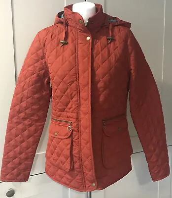 Targetdry Ladies Burnt Orange Quilted Coat With Detachable Hood. Size Small • £5