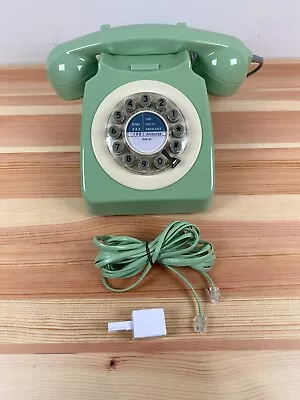 Wild & Wolf 746 Vintage 60s Style Push Button Telephone Pale Mint Swedish Green • £24.99