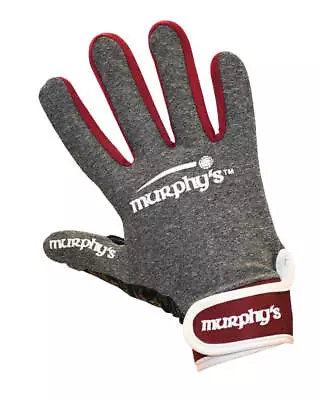 Murphys Gaelic Gloves Jun Kids Gaelic Football Gloves GreyMaroonWhite 4 Under 8 • £18.99