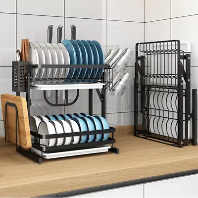 Foldable Kitchen Dish Rack Dishrack Cup Dish Drainer Plate Tray Holder Organizer • $44.95