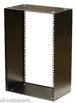 16U RACK CABINET 19 Inch Stackable 300mm DEEP CASE IN BLACK • £98.50