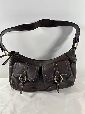 Wilsons Leather Purse VTG Western Style Brown Shoulder Hobo Crescent Pocketbook • $24.97