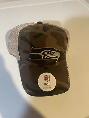 Seattle Seahawks Baseball Cap Camo NWT One Size Mesh Back • $8.59