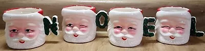 Vintage Commodore NOEL Santa Mug Set Winking  Expressions Christmas MCM See Pic • $194.99