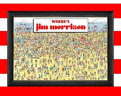 Where's Jim Morrison Print - Where's Wally Where's Waldo Parody Art The Doors • £13.99