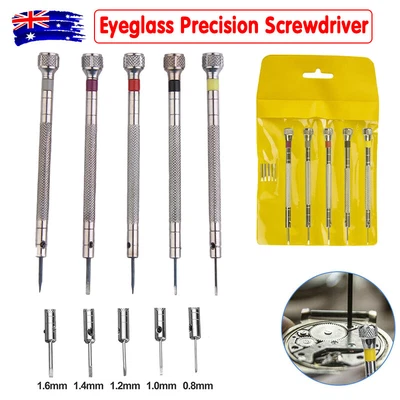 $6.57 • Buy 5x Precision Screwdriver Eyeglasses Watch Jewelry Watchmaker Repair Tool Set  AU