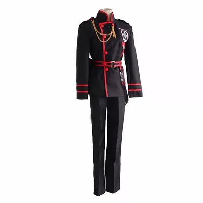 Anime D.Gray-man Allen Walker Cosplay Costume Black School Uniform Wig Full Sets • $50.69