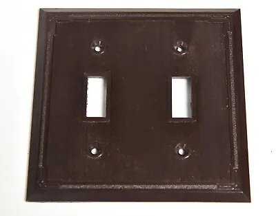 Vintage Nos  Brown Plastic Bakelite Double Switch Cover Plate  • $8.99