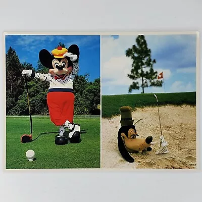 WDW Golf Coarse Photo Print Postcard Walt Disney World 1982 Mickey Mouse Goofy • £11.58