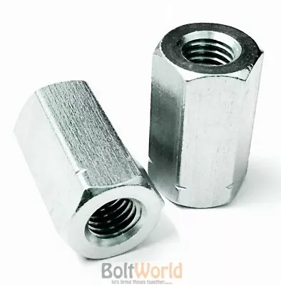 £3.26 • Buy Allthread Rod Bar Stud Hexagon Hex Connector Connecting Nut Zinc Long Nuts 