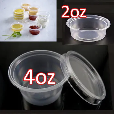 2oz 4oz Clear Plastic Containers Tubs With Separate Lids Food Safe Takeaway. • £6.67