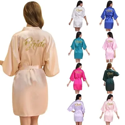 $23.99 • Buy Personalized Satin Silk Wedding Robe Bridesmaid Bride Hen Party Dressing Gown