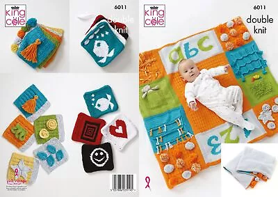 Baby Play Mat & Books DK Double Knit Knitting Pattern King Cole (6011) • £3.99