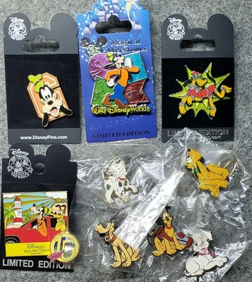 $9.99 • Buy Lot Of 9 Canine Themed Disney Pins WDW - NEW  - Original - Free S&H #14