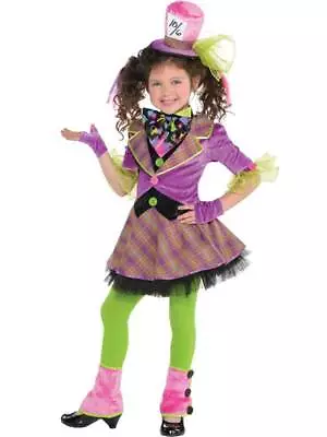 Girls Mad Hatter Costume Kids Child Book Week Day Alice Wonderland Fancy Dress • £15.99