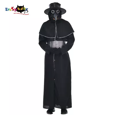 Adults Men's Plague Doctor Robe Costume Halloween Party Outfits US Shipping • $36.99