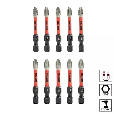 10x Impact Rated PZ2 & PH2 50mm Screwdriver Drill Driver Bit Mixed Set • £5.95