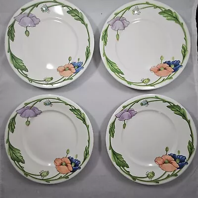 4 Villeroy Boch Amapola Bread Butter Dessert Plate 6.5  Poppies Germany 1748 • $40