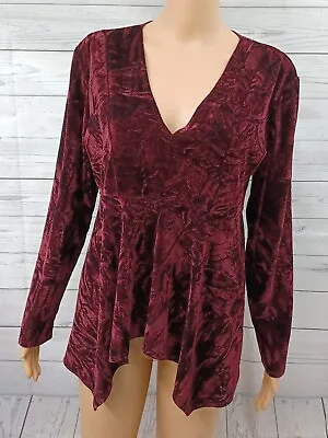 Monroe And Main Velvet Top Burgundy Womens Size Medium M Med • $14.66