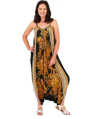 £16 • Buy Klass Women's Printed Strappy Harem Jumpsuit Ladies V-Neck Romper With Straps
