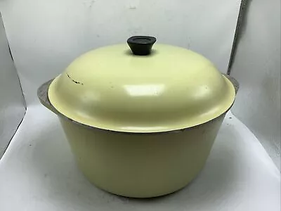 Vintage Club 8 Quart Pot Harvest Gold Yellow MCM Dutch Oven Large Stock Pot • $39.99