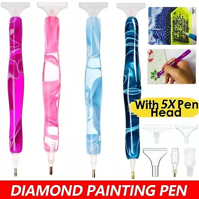 5D 5Head Diamond Painting Pen Tools Resin Point Drill Pens Cross Stitch DIY Art • $11.99