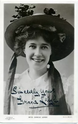 GRACIE LEIGH Musical Comedy MUSIC HALL Theatre INK SIGNED Autograph • £9.50