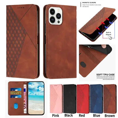 Magnetic Leather Wallet Case Flip Stand For IPhone 15 14 13 12 11 Pro Max XR X 7 • $10.19