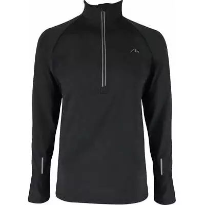 More Mile Mens Alaska Half Zip Long Sleeve Running Top - Black • £18.50