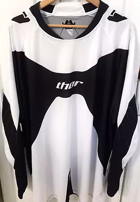 Thor Phase Mens Riding Jersey Black White Motocross Motorcycle Size XXXL • $24.99