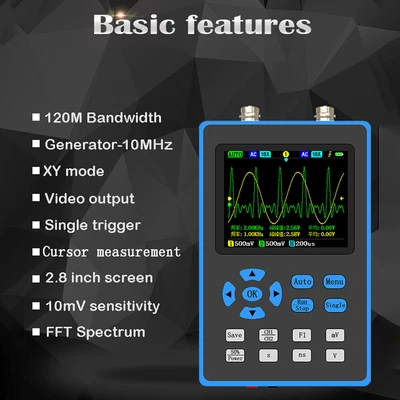 £118.35 • Buy Handheld DSO2512G Dual Channel Oscilloscope 120M Bandwidth 500Ms Sampling Rate