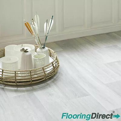 £52.45 • Buy 009S Limed Oak Wood Effect Vinyl Flooring Cheap Kitchen Lino 2 3 4 M Wide Roll