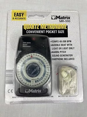 Matrix Mr-500 Compact Quartz Metronome Pocket Size With Earphone New! • $29.99