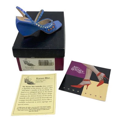 $24.95 • Buy Just The Right Shoe Karner Blue Raine Signed 2002 Original Box W/ COA 25183 Vtg