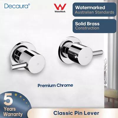 Decaura Shower Taps Chrome Bathroom Wall Mounted 1/4 Turn Twin Taps • $59.99