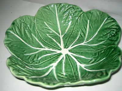  Bordallo Pinheiro Green Cabbage Leaf Vegetable Serving Bowl 11 1/4  Portugal • $25.99