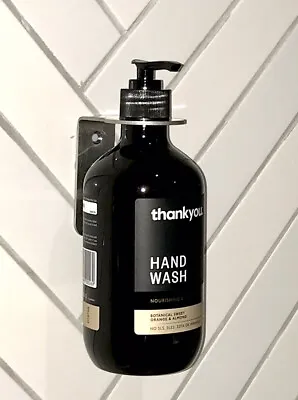 Pump Bottle Holder STAINLESS Liquid Hand Soap Sanit Bracket Wall-Mounted RR$35 • £17.05