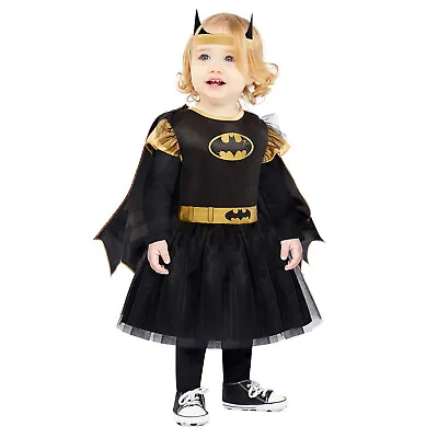 Toddler Batgirl Fancy Dress Costume Halloween Girls Dark Knight Batman Book Day • £15.99