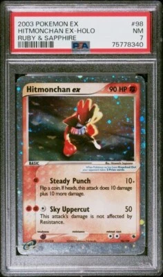 $20.50 • Buy 2003 Pokemon EX Ruby & Sapphire 98 Hitmonchan EX Holo GRADED PSA NEAR MINT 7