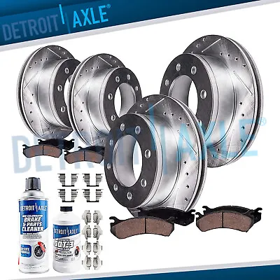 $277.87 • Buy 4WD Front & Rear Drilled Rotors + Brake Pads For 1999-2004 Ford F-250 Super Duty