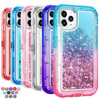 $17.45 • Buy For IPhone 14 13 12 11 8 7 6 Plus XR Pro Max Liquid Glitter Shockproof Hard Case