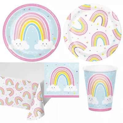 Happy Rainbow Party Tableware Colourful Foil Birthday Fun Table Decoration Gift • £3.75