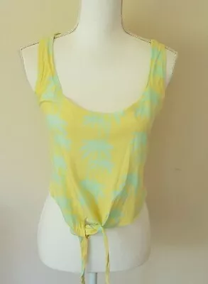 Internacionale Womens Yellow Pattern Top Size 8 • £6.39