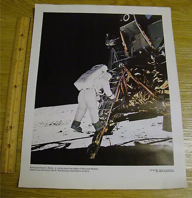 Vintage 11x14 Apollo 11 Aldrin & Lunar Module Photo Old Poster Nasa Moon Mission • $18.50