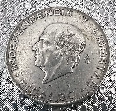 1956 Mexico Cinco 5 Pesos .720 Silver Coin Hidalgo • $17.49