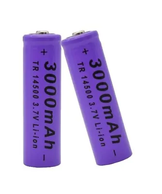 14500 3.7V  3000mah Rechargeable Batteries High Long Life HEAVY DUTY Buttoned • £6.47
