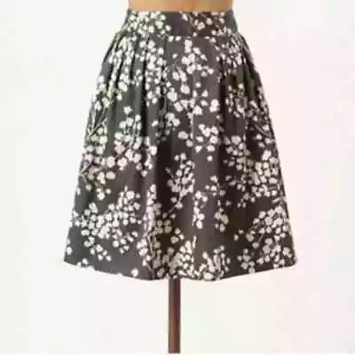 Anthropologie Moulinette Soeurs Womens Skirt Size 8 Inked Floral Pleated • $34.99