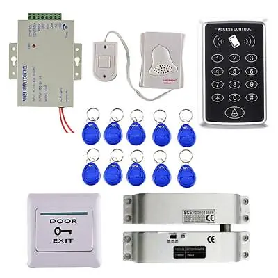 RFID/125KHz ID Door Access Control Kit /Keyfobs Electric Strike Lock DIY • £69.86