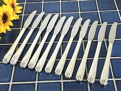 11 International Silverplate 1847 Rogers Bros DAFFODIL Modern Grille Knives 1950 • $41.95