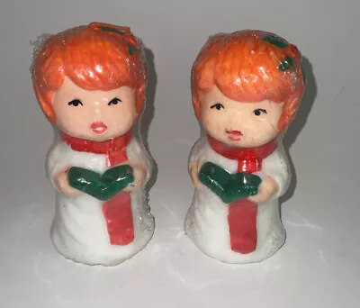 2 VINTAGE CHRISTMAS Caroling CANDLE SET New Sealed • $8.99